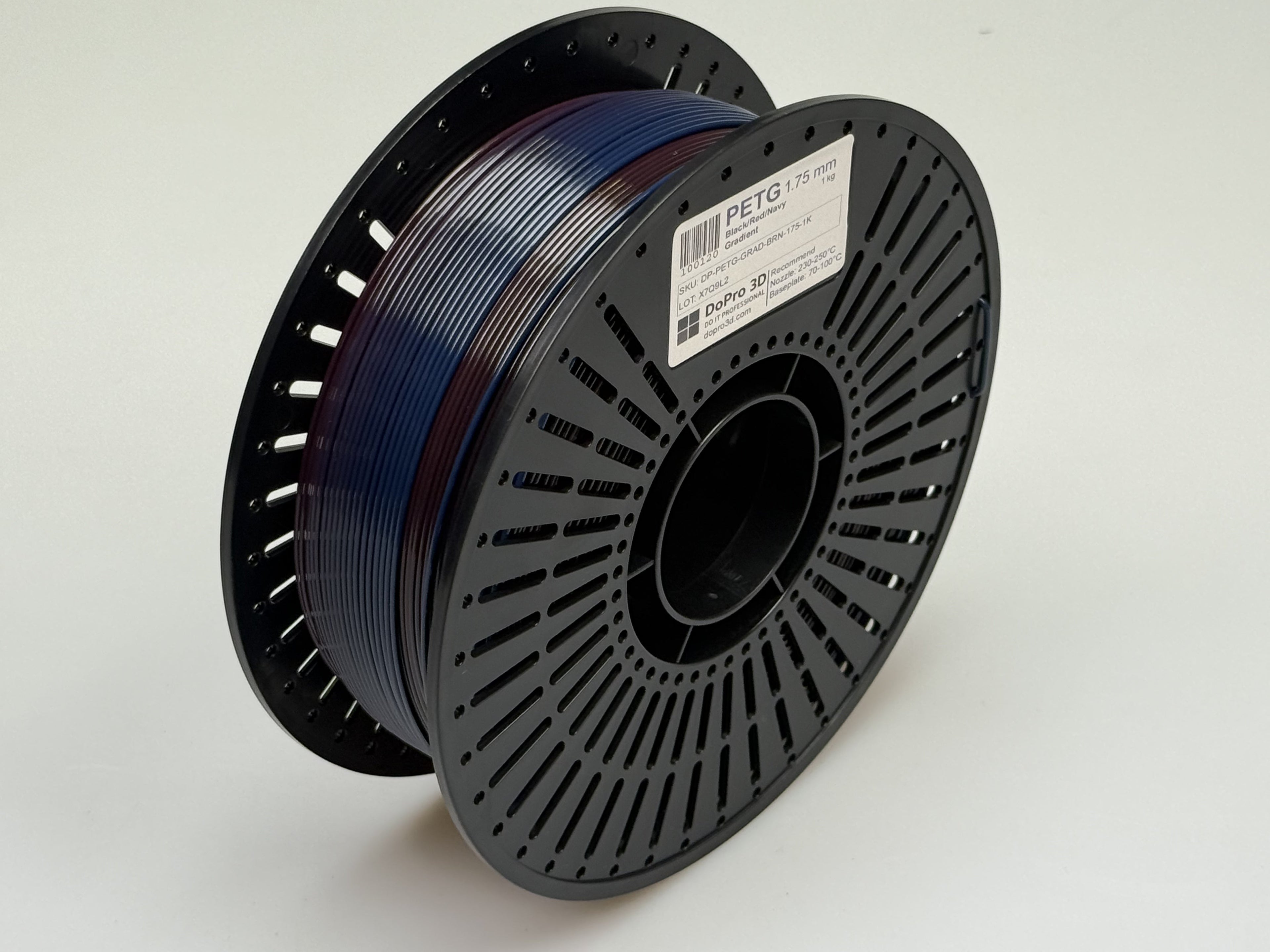 DoPro 3D PETG Gradient – Black Red Navy – Spule