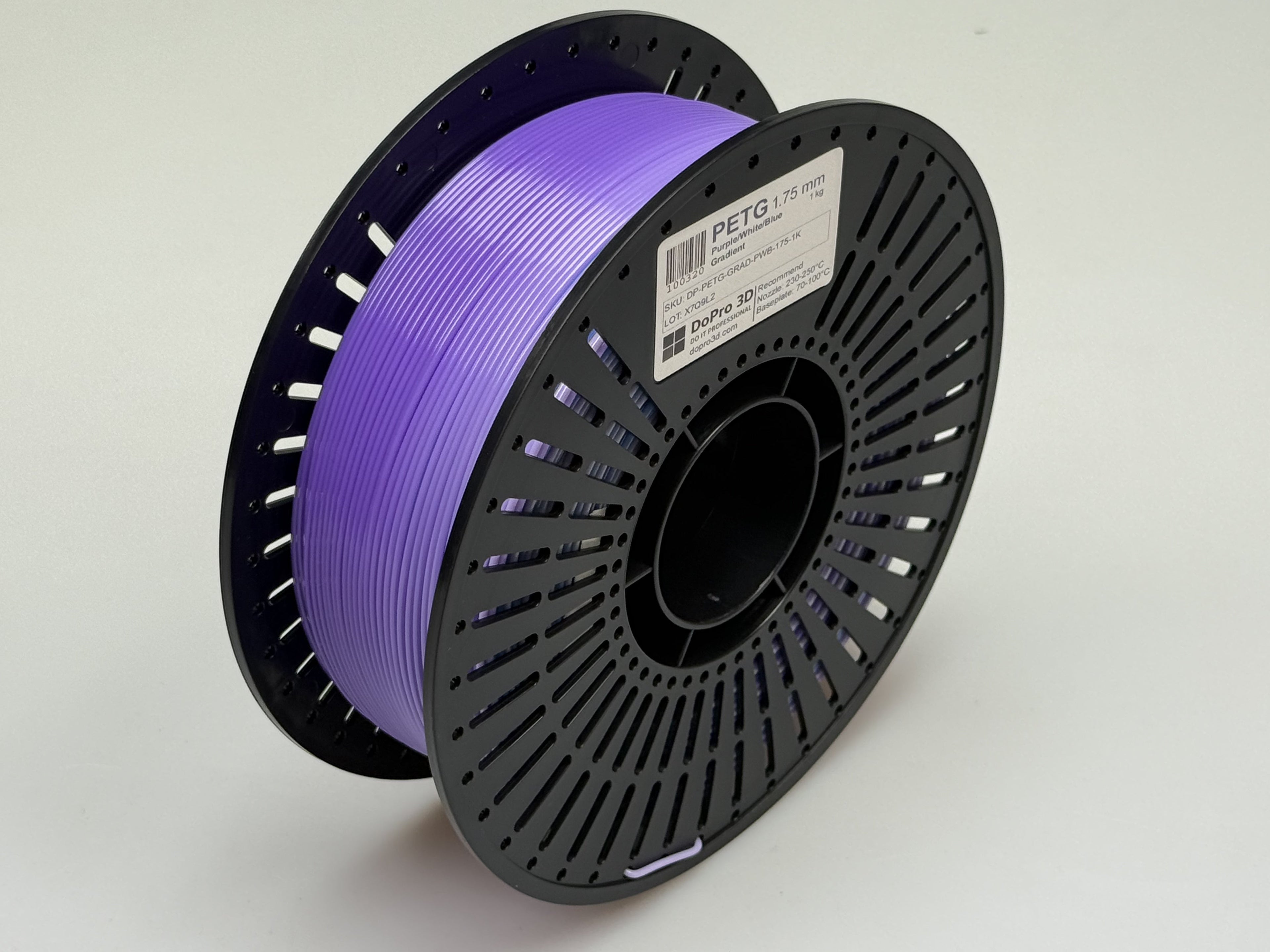 DoPro 3D PETG Gradient – Galaxy Purple White Blue – Spule