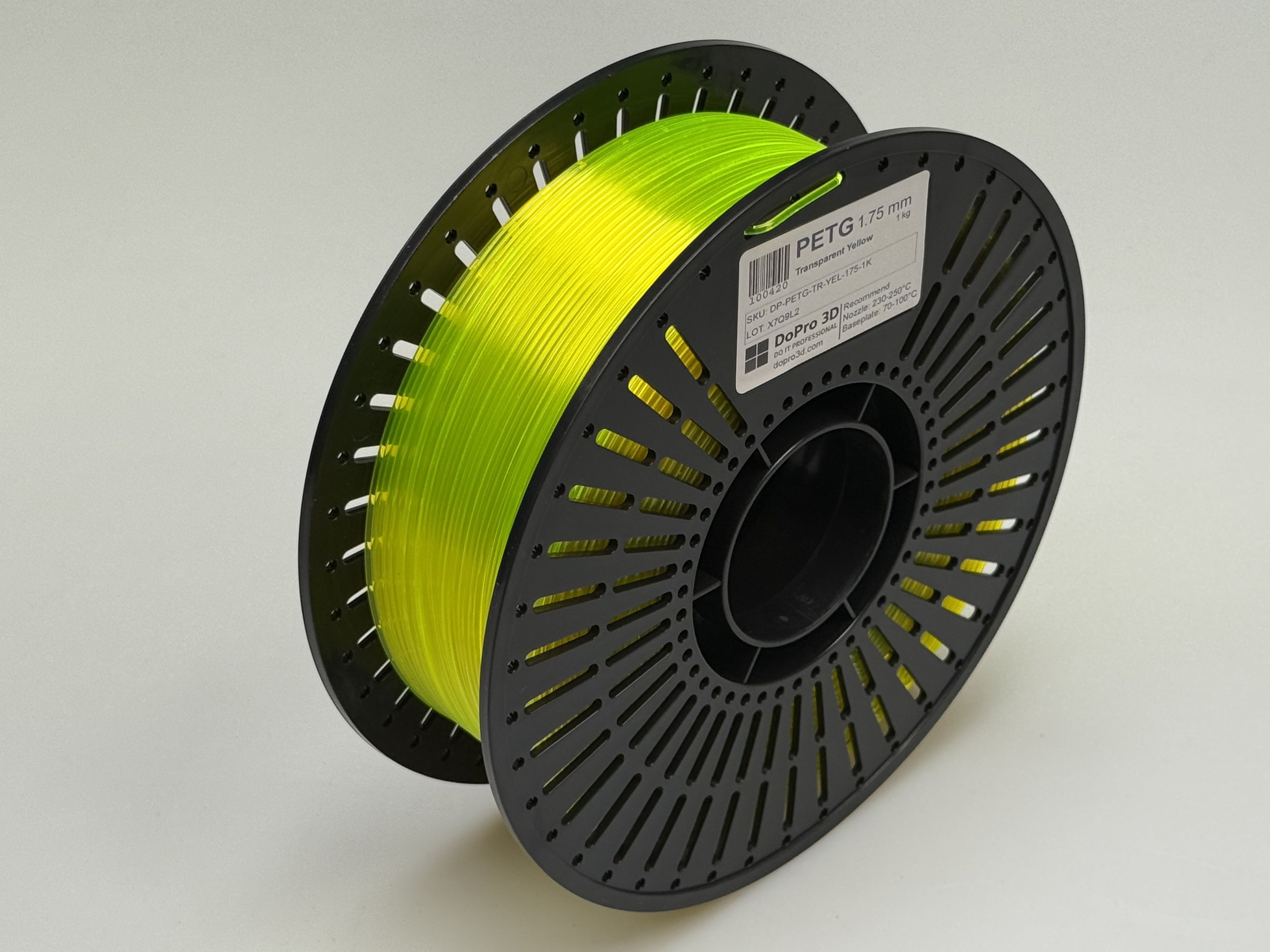 DoPro 3D PETG Transparent – Yellow – Spule